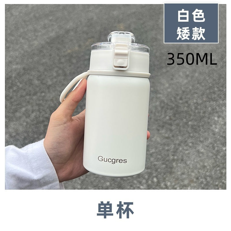 316 food grade girls casual portable water cup muji flat replacement handle thermos cup good-looking cup with tea separator