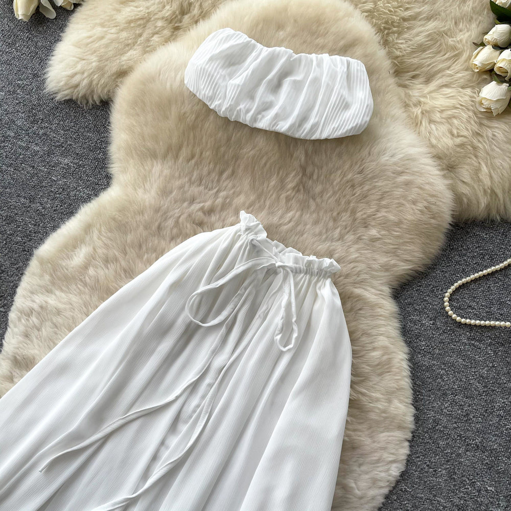 Gentle work clothing style halter vest skirt women's summer korean style outfit vacation style slimming looktwo-piece setelegantsuit