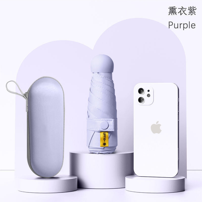 50% off umbrella for both sunny and rainy days, women's sun umbrella, sun protection and uv protection capsule umbrella, foldable mini sunshade umbrella, personalized