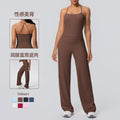 Ready-to-ship cross-border seamless double-sided nylon bra & leggings set - wide leg yoga outfit for running and fitness (two-piece)