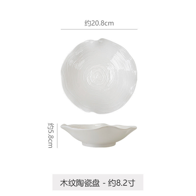 Stylishcasual ceramic special-shaped fruit salad vegetable bowl restaurant hotel for home flower-shaped large bowl ramen bowl soup bowl