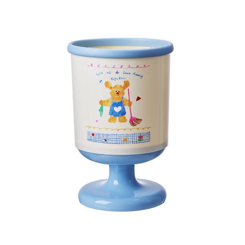 Cute and stylish tall trash can for home use. new model with a spring-loaded lid, perfect for bedrooms, living rooms, and bathrooms. large capacity waste paper basket