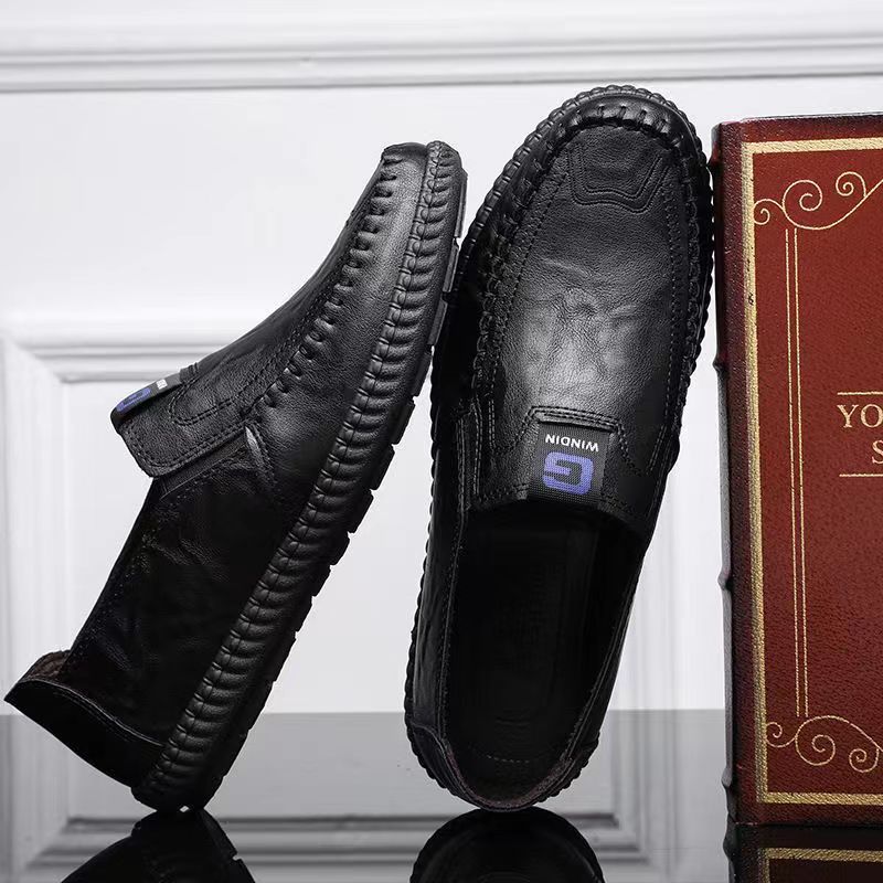 Spring/summer new arrivals: men's leather shoes - versatile korean & british style, trendy fashion, business shoes, slip-ons, casual shoes - dropshipping available