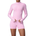 New cross-border seamless solid color high-elastic breathable zipper sports set - running, fitness, and yoga two-piece outfit