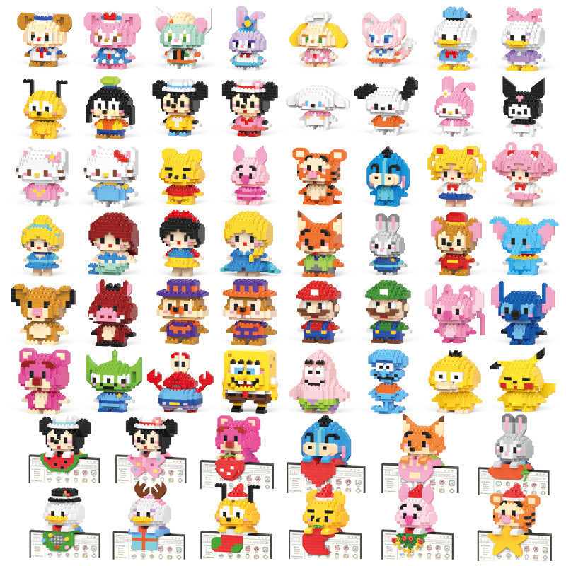 Free shipping compatible with lego micro building blocks gift cartoon figure children's educational assembly boy and girl stall toys