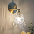 Japanese retro brass glass wall lamp - modern nordic style bedside wall sconce - minimalist bathroom vanity mirror light
