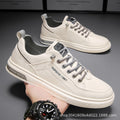 Men's casual leather shoes - spring/autumn 2025 new collection - men's white flat shoes - versatile winter sports white shoes for teens