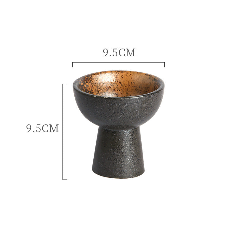 Japanese retro ceramic ice cream cup - stylish & unique ice cream bowl - creative dessert & pastry display plate - perfect for restaurants & home use