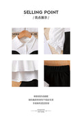 Exportsummergirlsuitshirt waist vest patchwork lace hem fake two-piece kidspantstwo-piece set