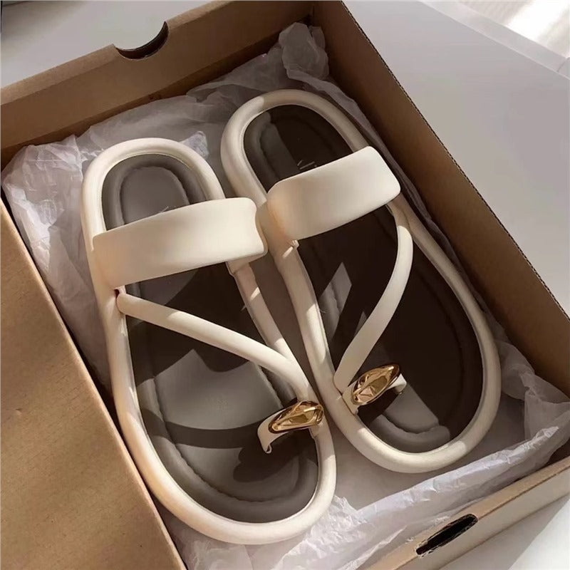 2025 new women's platform slides - summer comfort, indoor/outdoor wear, thong sandals with toe post