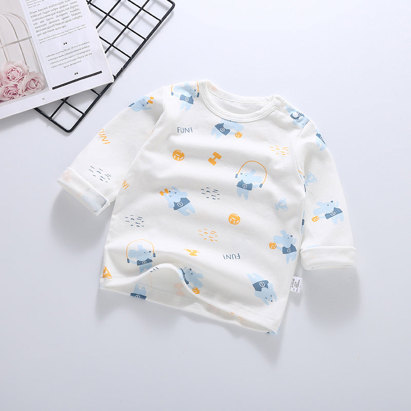 Baby bottom shirt pure cotton t-shirt spring & fall infant cartoon tops baby boy girl single piece baby long sleeves