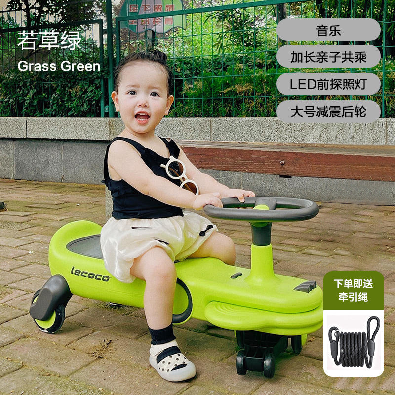 Lecoco Leka children's twisting car anti-rollover yo car universal wheel Niuniu car 1-3 years old baby twisting car