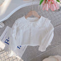 Girls' long-sleeve shirt - autumn  collection - kids' double-layer peter pan collar blouse - korean style princess top