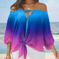 cross-border e-commerce hot-selling women's off-the-shoulder printed top: perfect for , , and european & american independent stores