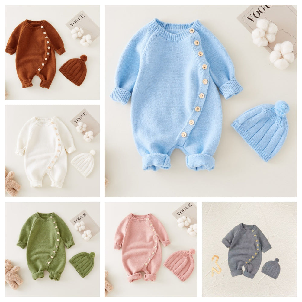 Baby knitting onesie fall and winternewborn baby boy sweatercuteheattech crawling suit 017
