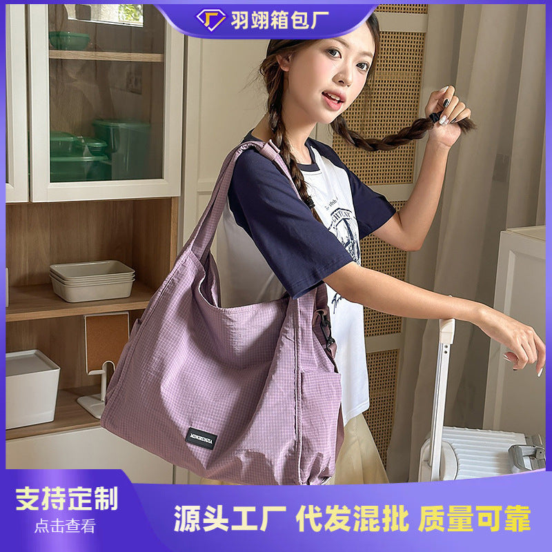 Foreign trade slack bag women's 2025 new large-capacity casual versatile shoulder messenger bag lightweight tote bag