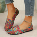 plus size spring and summer new arrival cloth retro breathable printingeasiest for matchelegant ethnic style wedge flats women's wholesale