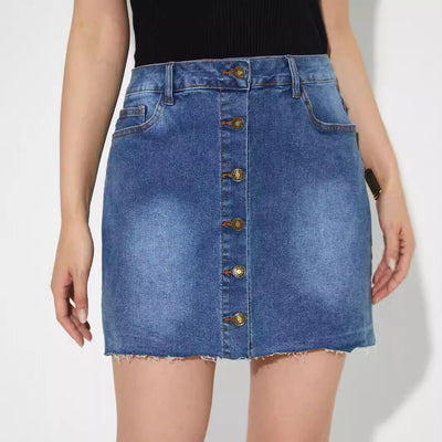 In-stock - 30502# cross-border fashion women's ins style denim mini skirt