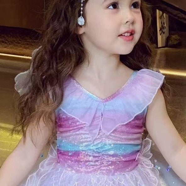 Baby girl swimsuit cute summer one-piece swimwear  stylish mermaid kids new girls' swim suit