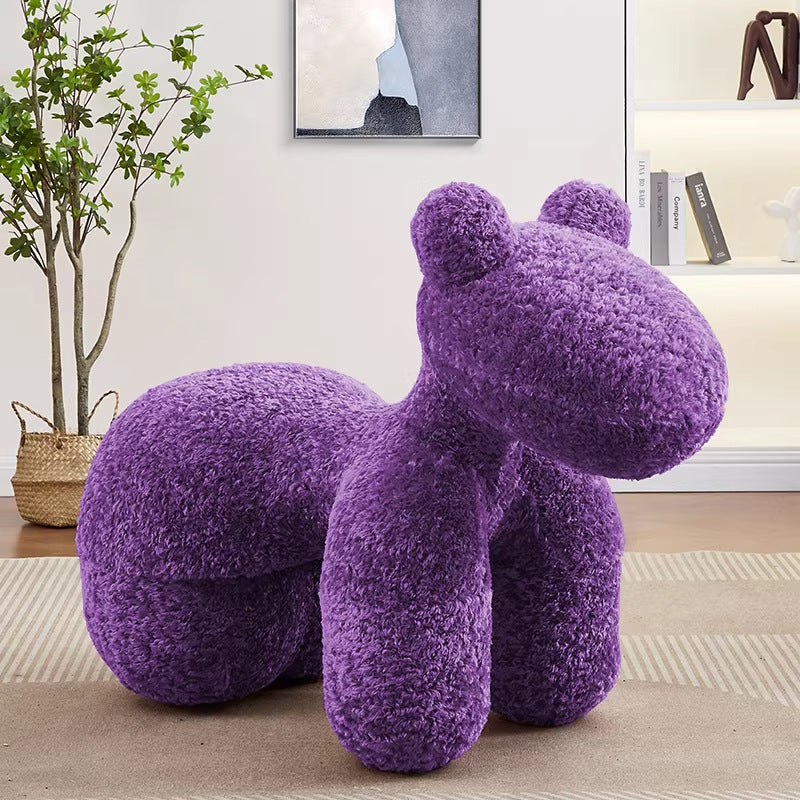 Creative pony chair - adorable kids' animal ride-on sofa stool - cartoon chair plush toy - home decor accent