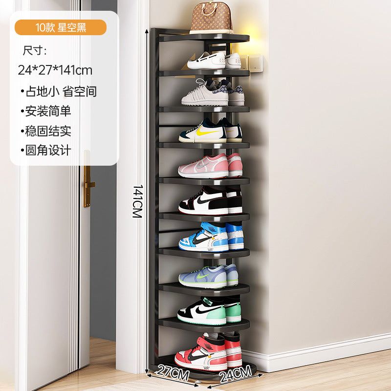 Simple metal shoe rack, small narrow shoe rack, dormitory occupies a small entrance, multi-layer shoe storage shoe rack outside the corridor