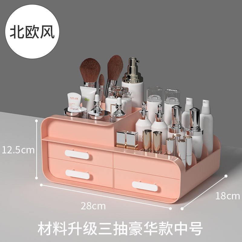 Ouxin drawer vanity case dormitory finishing plastic shelf cosmetics skin care dresser desktop storage box