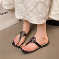 2025 new women's flat sandals: roman-style square toe, fashionable, versatile, outdoor wear, non-slip, all-season