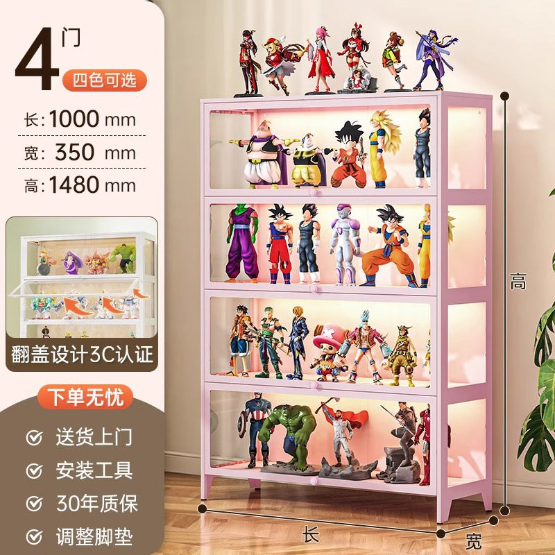 Figure display cabinet glass display cabinet model display rack steel storage cabinet for home dustproof collection storage cabinet