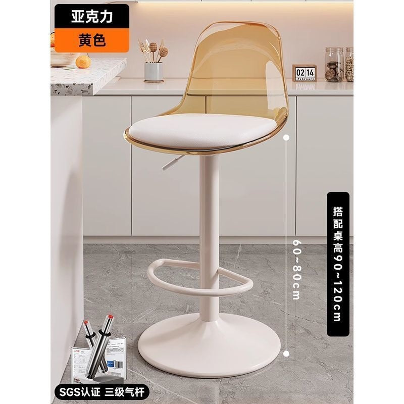 Accessible luxury scandinavian bar chair modern casual bar swivel chair for home adjustable chair front desk bar stool back chair