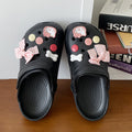 Cartoon cute bowknot clogs women's summer student outdoor sweet slippers eva one-piece two-wear sandals