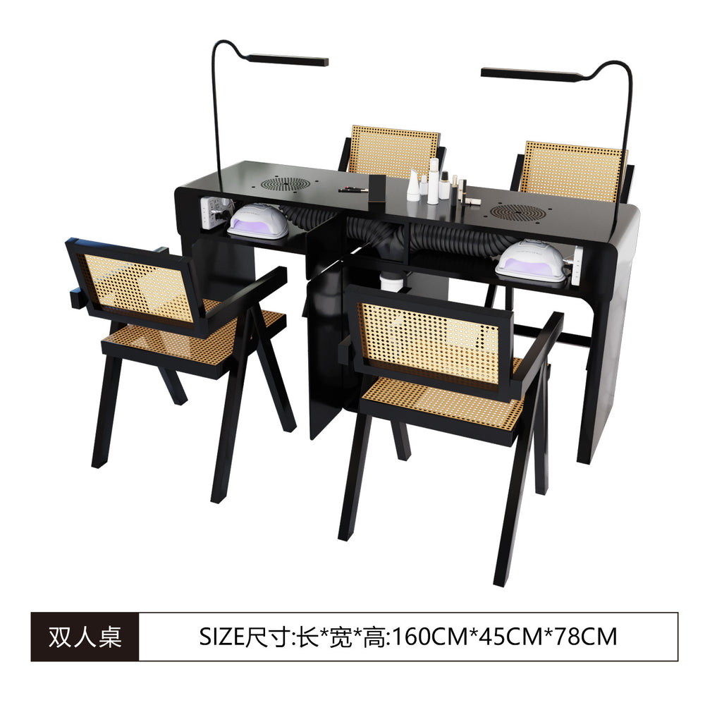 Manufacturer's new casual mesh back chair with marble tabletop single and double multi-functional manicure table table and chair suit