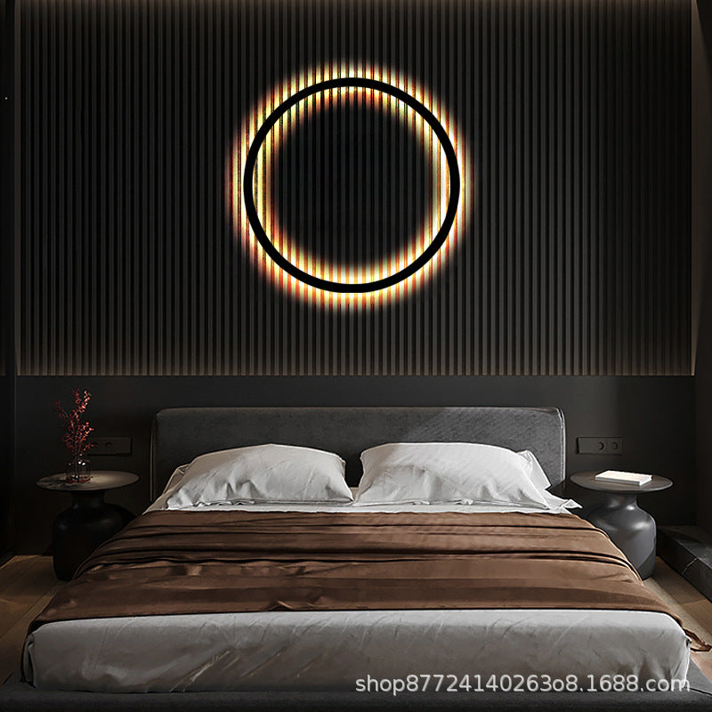 Minimalist chic large round wall sconce - stylish ambient lighting for living room backdrops, bedroom headboards, and more
