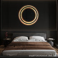 Minimalist chic large round wall sconce - stylish ambient lighting for living room backdrops, bedroom headboards, and more