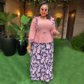 European and american cross-border e-commerce african women's plus size printed dress  elegant commuter skirt two-piece set