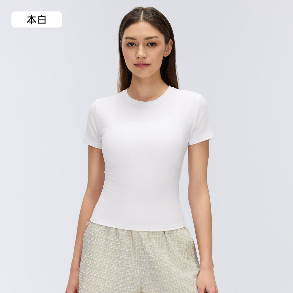 Women's summer quick-dry breathable yoga top - short sleeve crew neck casual running sports fitness t-shirt (model d26080)