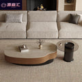 Used style travertine slate special-shaped mango coffee table for home living room large and small apartment asymmetricalaccessible luxury creative coffee table
