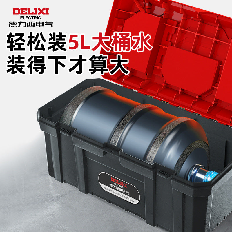 Delixi Electric Toolbox Multifunctional Portable Electrical Box Vehicle Thickened Multi-layer Storage Box Large Capacity
