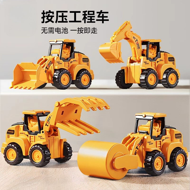 Toy car children's engineering vehicle press excavator inertia pull back car puzzle bulldozer press suit 1-6 years old
