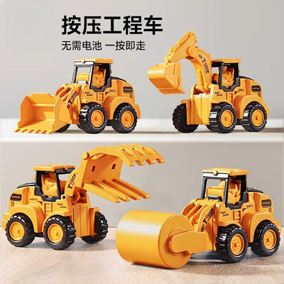 Toy car children's engineering vehicle press excavator inertia pull back car puzzle bulldozer press suit 1-6 years old