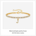European and american cross-border new jewelry: fashionable new diamond-studded claw chain 26-letter bracelet, minimalist couple bracelet for women