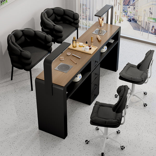 Multifunctional manicure table and chair set, special economical single and double with vacuum cleaner, new Chinese manicure table cream style