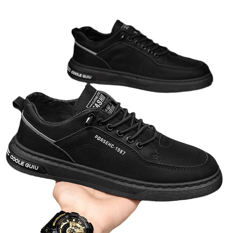 2025 new spring breathable men's skate shoes, trendy ins style, athletic casual slip-ons, easy-on shoes for students