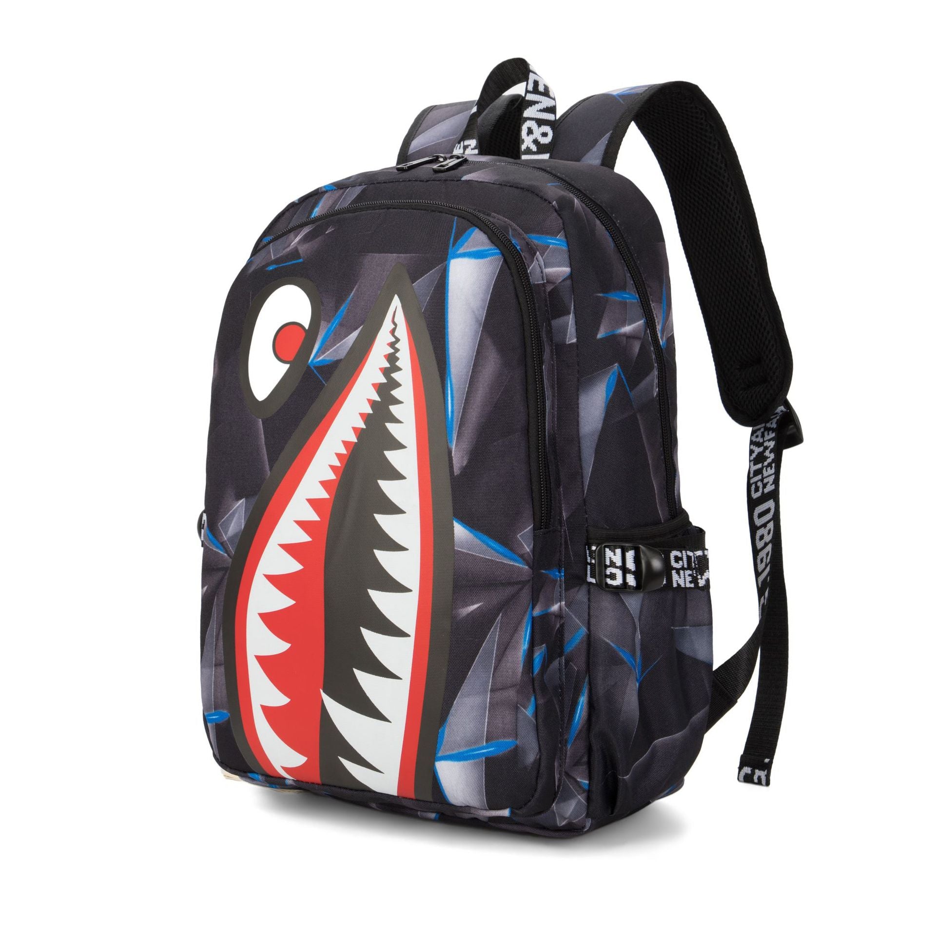 Personalized creative backpack Korean version of teen shark backpack male fashion trend primary and secondary school students campus Harajuku