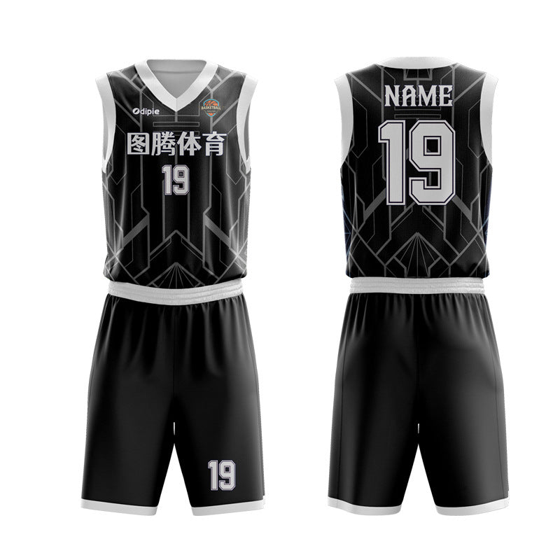 Adult game training jersey sports basketball jersey heat transfer quick drying jersey basketball jersey set custom printing