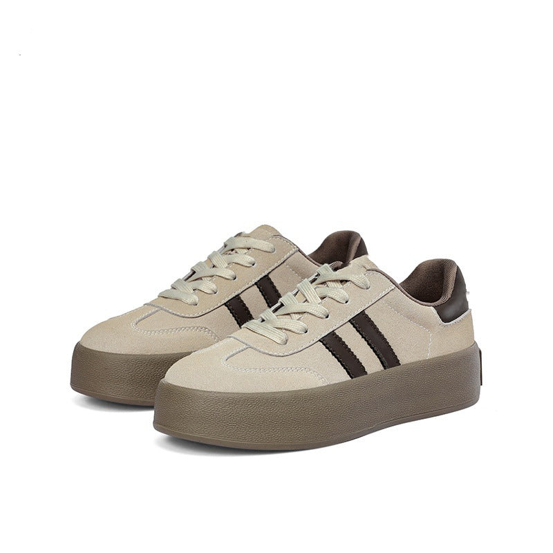Thick sole women's casual sports flats2026spring & fallnew arrivalstudenteasiest for match german training sneakers tie back forrest gump women's shoes
