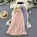 K-style high waist pleated dopamine skirt for women summercasualcasuala-line large swing work clothingelegant skirt