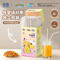 Pokémon straw plastic box pregnant women kids transparent food grade plastic disposable single independent tip