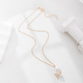 European and american cross-border e-commerce new jewelry: autumn/winter fashion pearl cross pendant versatile diamond-encrusted fishtail necklace for women