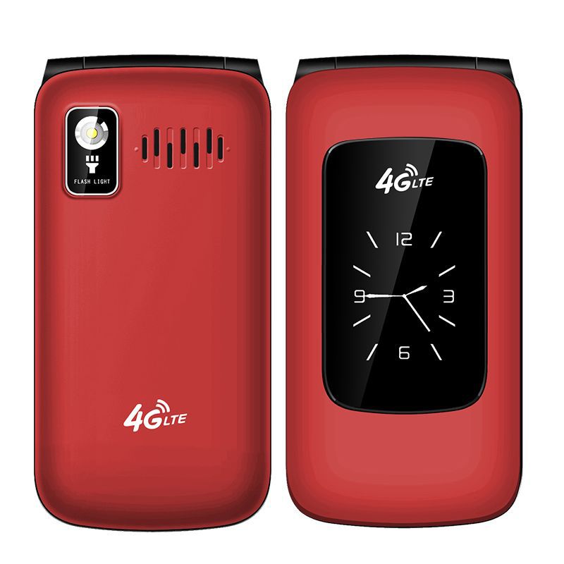 Dual-screen flip phone for seniors, long battery life, loud ringer, large buttons, no camera, compatible with china mobile, china unicom, china telecom, and china broadcasting network