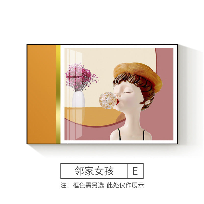 Meter box decorative painting modern simple switch box cover light luxury distribution box hanging painting restaurant flip cover cover mural